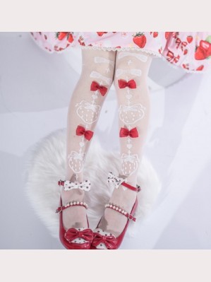 Lace Strawberry Bowknot Lolita Style OTKS by Roji Roji (RJ04)